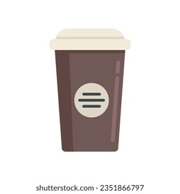 To go coffee cup icon flat vector. Cafe cappuccino. Morning drink isolated