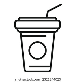 To go coffee cup icon outline vector. Takeaway food. Box lunch