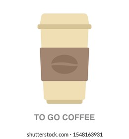 To go coffee flat icon on white transparent background. You can be used to go coffee icon for several purposes.