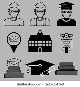 Go To College Icon Simple Vector
