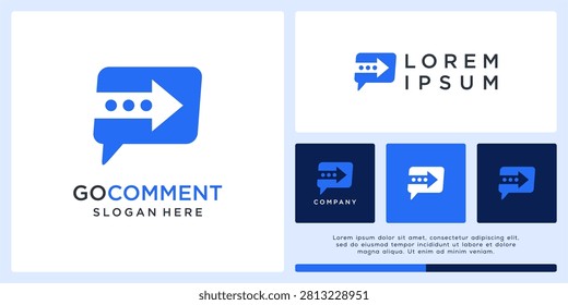 Go comment logo design template abstract arrow
