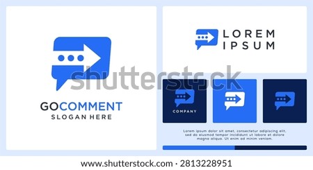 Go comment logo design template abstract arrow