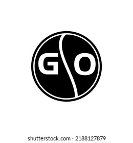  GO creative circle letter logo concept. GO letter design.
