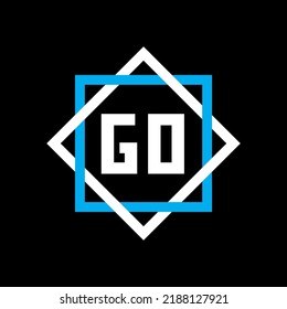  GO concepto de logotipo de letra de círculo creativa. Diseño de cartas GO.
