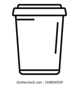 To go cup icon outline vector. Coffee glass. Milk cream