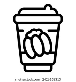 To go cup latte icon outline vector. Dark iced drink. Recipe food