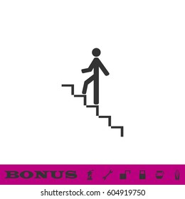 Go down up icon flat. Black pictogram on white background. Vector illustration symbol and bonus button