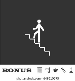 Go down up icon flat. White pictogram on black background. Vector illustration symbol and bonus icons