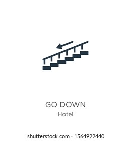 Go down icon vector. Trendy flat go down icon from accommodation collection isolated on white background. Vector illustration can be used for web and mobile graphic design, logo, eps10