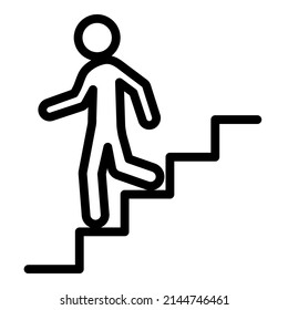 Go Down  Stairs  Sign Flat Icon Isolated On White Background