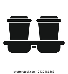 To go drink cup box icon simple vector. Container box. Snack straw