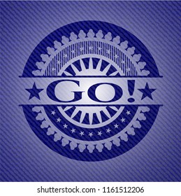 Go! emblem with denim texture