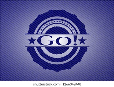 Go! emblem with jean high quality background