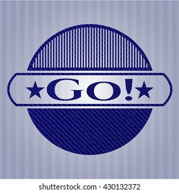 Go! emblem with jean high quality background