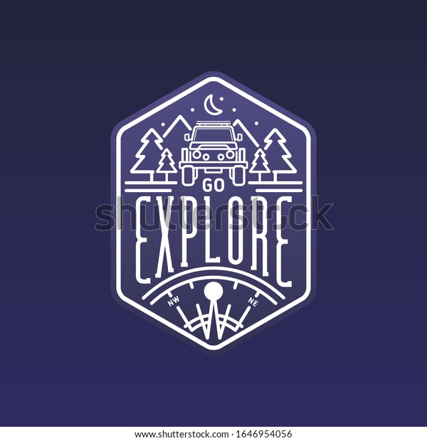 Go Explore Badge, Camping Sticker, Go\
Explore Text, Exploration Illustration, Outdoor Camping, Compass\
Icon, Outdoors, Camping, Trail, Boys Scout, Girls Scout, Hiking,\
Badge, Logo Vector\
Illustration
