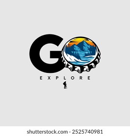 GO EXPLORE, the great outdoors For t-shirt prints, posters, stickers and other uses.