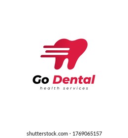 go fast dental health service logo design template