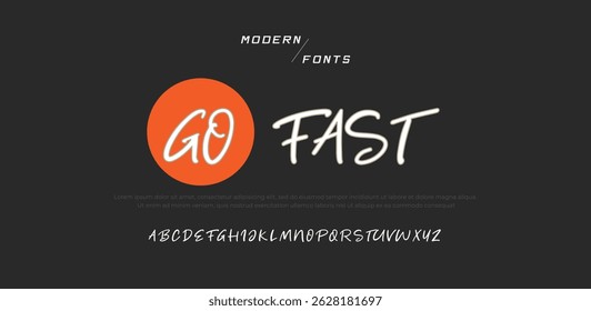 Go Fast vector illustration of alphabet letter A to Z