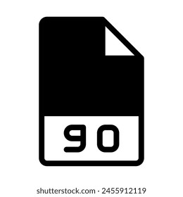 Go file format icons. Files type symbol document icon. With a black fill design style