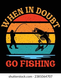 Go fishing print template t shirt design