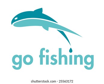 Go Fishing Themed Vector Design Element