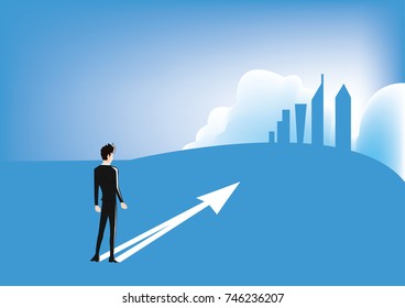 Go forward. Business vector illustration