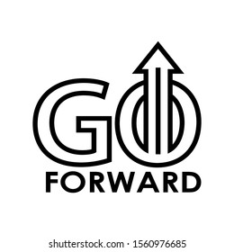 Go forward icon. Vector Illustration on black background. flat design