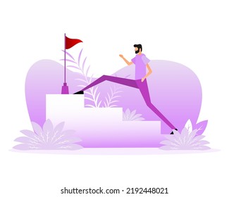 Go forward people. Flat design. Flat icon with go forward people