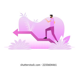 Go forward people. Flat design. Flat icon with go forward people