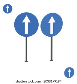go forward traffic sign with 3d view