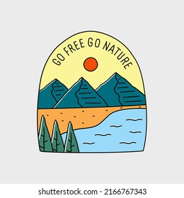 Go free go nature design for badge, sticker, patch, t shirt design, etc