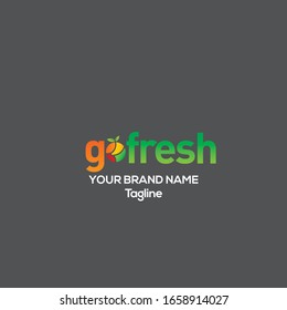 Go Fresh Fruit And Vegetable Logo, Fruit Mart Logo 