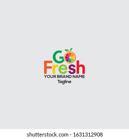 Go Fresh vector logo design 