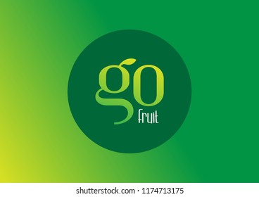 Go fruit logo design, Circle logo design, simple and shiny identity.