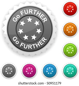 Go further  award button. Vector.