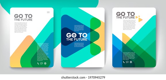 Go To The Future Background Concept, Colorful Trendy Template  For Branding, Banner, Cover, Card, Social Media, Poster, Vector EPS 10