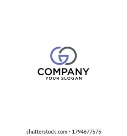 Go and G Letter Icon Vector Logo Template Illustration Design.