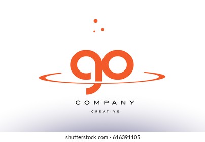 GO G O creative orange swoosh dots alphabet company letter logo design vector icon template