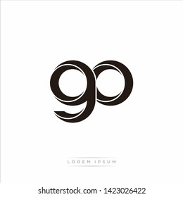 go g o Initial Letter Split Lowercase Modern Monogram linked outline rounded logo