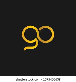 GO or G O letter alphabet logo design in vector format.