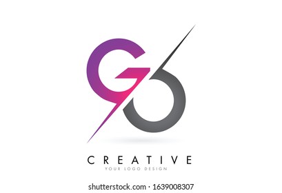 GO G O Letter Logo with Color block Design and Creative Cut. Creative logo design.