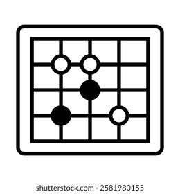 Go game icon Black and white logo