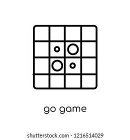 Go game icon. Trendy modern flat linear vector Go game icon on white background from thin line sport collection, editable outline stroke vector illustration