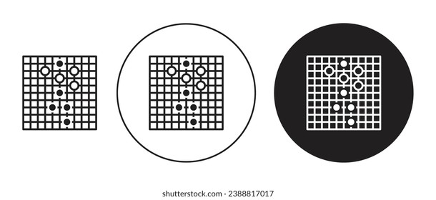 Go game line icon set. Asian AlphaGo symbol in black color.