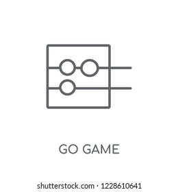 Go game linear icon. Modern outline Go game logo concept on white background from Sport collection. Suitable for use on web apps, mobile apps and print media.