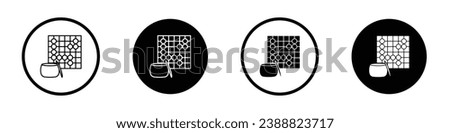 Go game vector set. Asian AlphaGo symbol in black and white color.