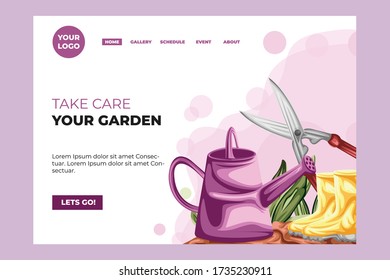 Go To Garden Landing Page . This is a Go To Garden Landing Page Vector. all of this object or assets is separated and ready to editable.