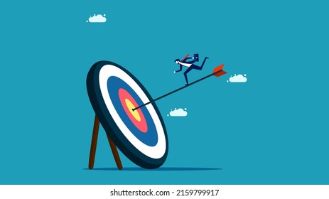 Go to the goal. businessman striving to achieve goals. business concept vector