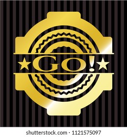 Go! gold badge or emblem