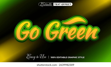 go green 3d logo template editable text effect style